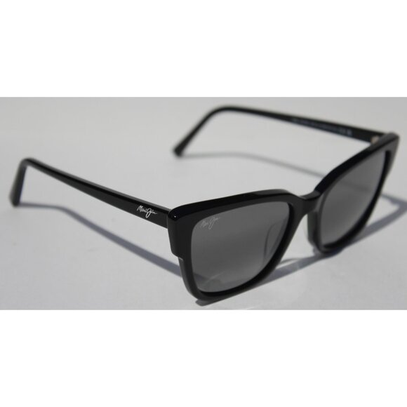 MAUI JIM Kuo POLARIZED Sunglasses 884-02 Black/Neutral Gray NEW Cat Eye Italy main image 10